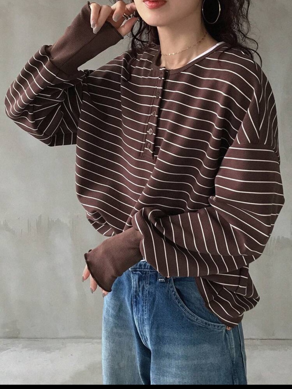 Brown striped top